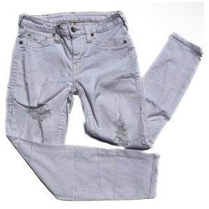 True Religion Ripped White Jeans